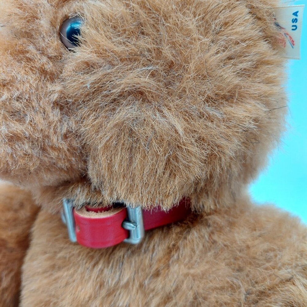 Bremen Bear Company Teddy Bear 14" Jointed Plush Stuffed With Red Collar  1978 - Picture 5 of 12